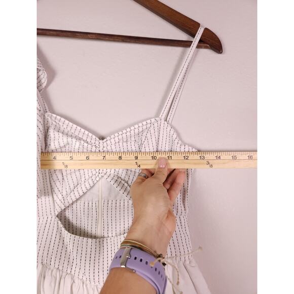 Tularosa Off White One Shoulder Cutout Eyelet Boho Mini Dress XXS - Picture 6 of 12